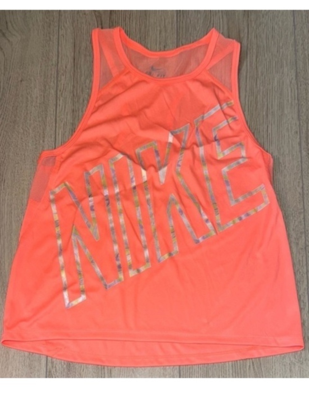 Nike orange mesh tank top sleeveless shirt